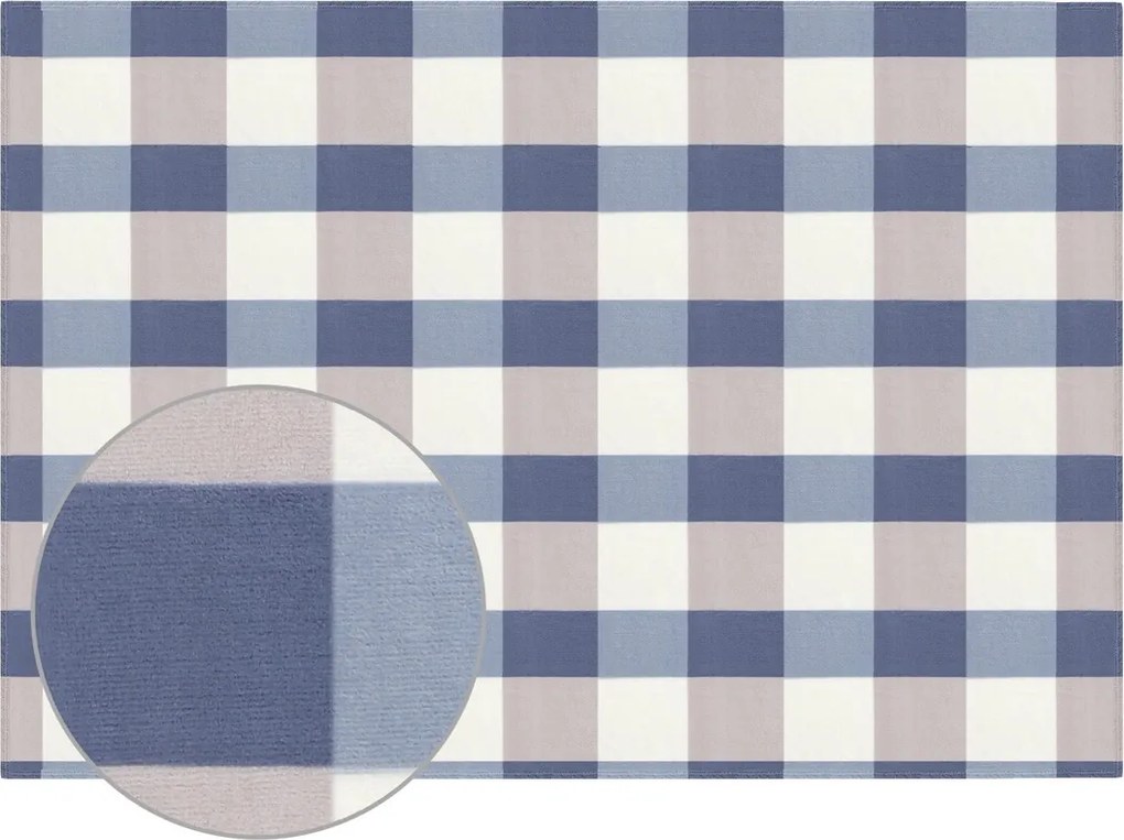 Bellatex Camping PLUS pléd  kék kocka, 150 x 200 cm
