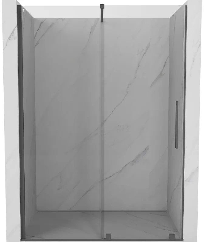 Mexen Velar, nyitható tolóajtó 140x200 cm, 8mm átlátszó üveg, grafit matt, 871-140-000-01-66