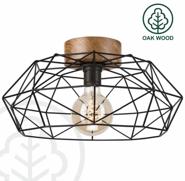 Brilagi - Mennyezeti lámpa WOODY BASKET 1xE27/60W/230V tölgy-dió