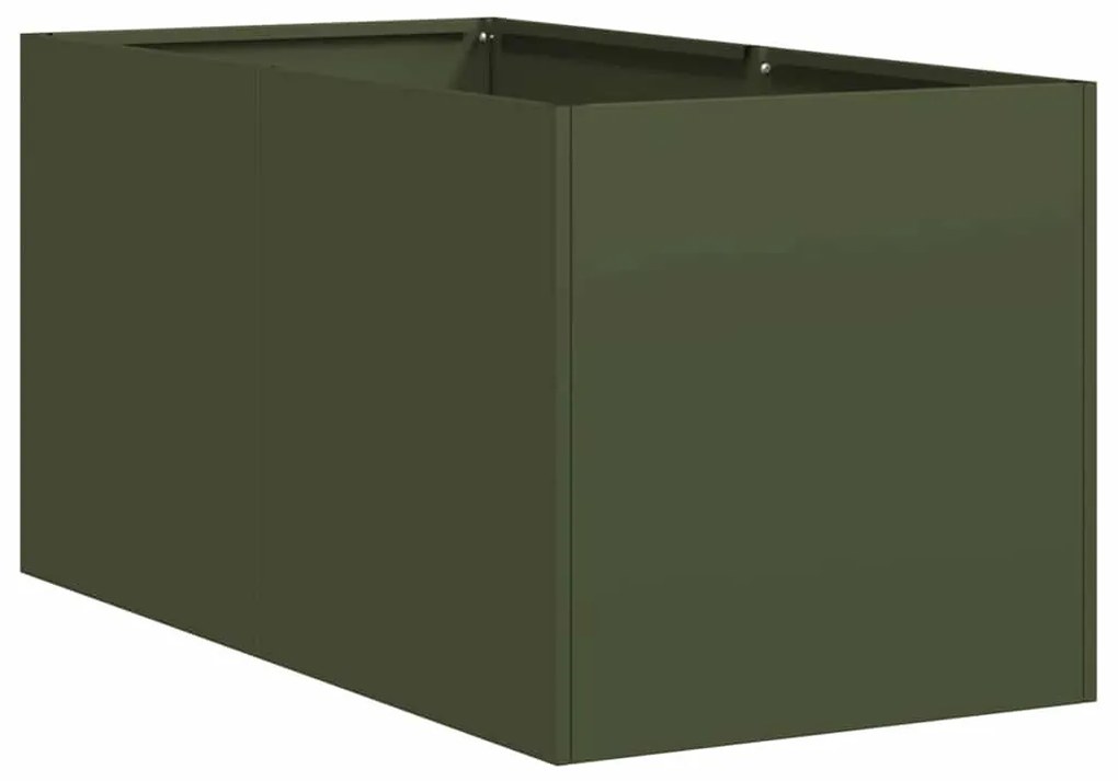 vidaXL növénytartó olívazöld 40x80x40 cm hidegen hengerelt acél