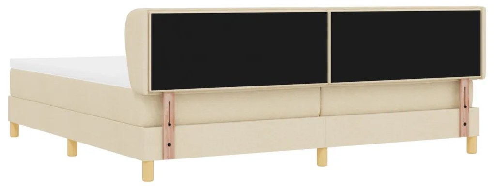 vidaXL Boxspring Ágy Matrac Krem 200x200 cm Szövet