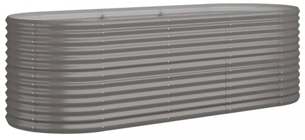 vidaXL szürke porszórt acél kerti magaságyás 224x80x68 cm