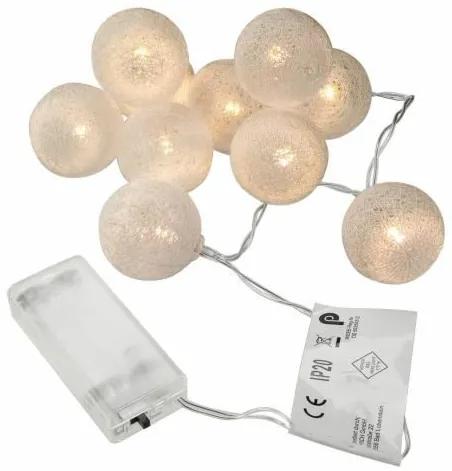 NEXOS LED dekoráció gömbös fényfüzér 10 LED  meleg fehér