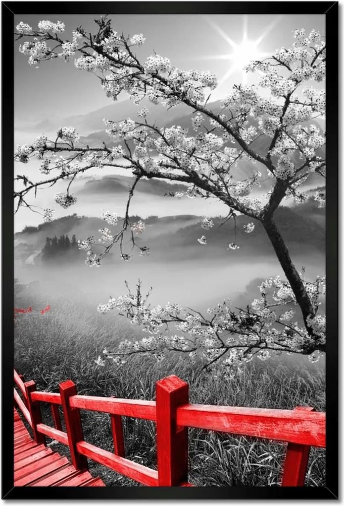 Poszterek keretben 40x60 Virágzó cseresznye Japán
