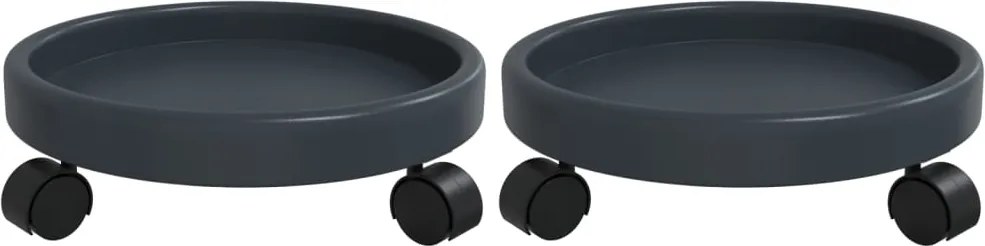 vidaXL 2 db szürke kerekes virágtartó átmérő 34 cm 35 kg