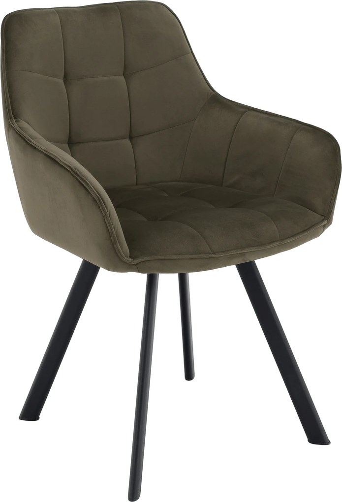 Design fotel, zöld Velvet/fekete, PETIN