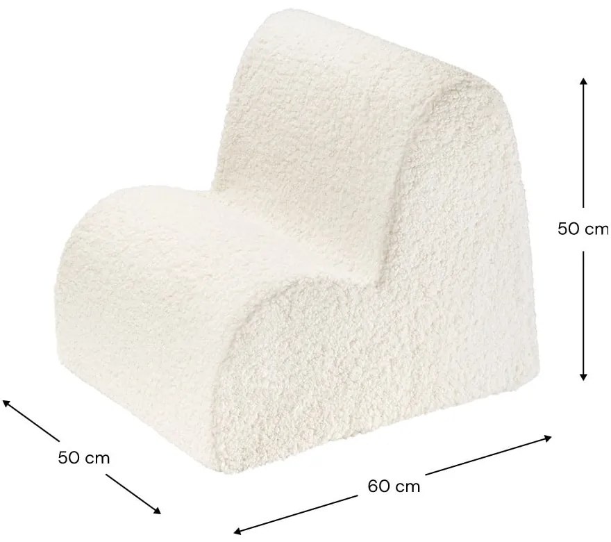 Krémszínű buklé gyerek fotel Cloud – Wigiwama