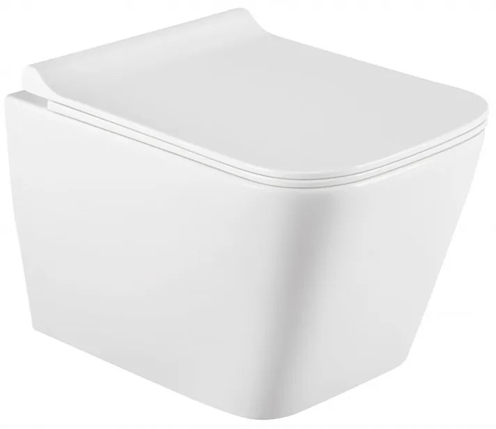 Akasztókészlet GEBERIT Duofix Basic + WC TEO Peremnélküli 51 x 35 cm + lassan eső deszka Slim, fehér, 3385XX00 + 39070100