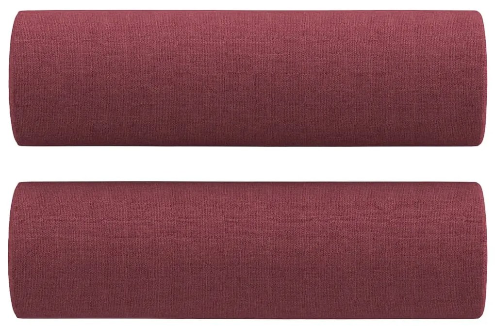 2 személyes bordó szövet kanapé díszpárnákkal 140 cm