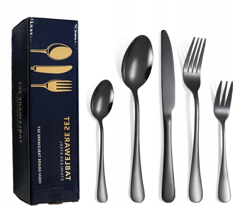 Evőeszköz Szett 6 Személyes 30DB-OS Fekete