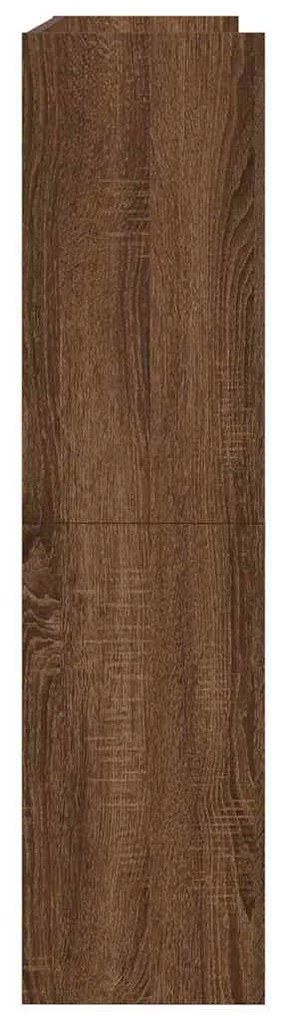 barna tölgy színű szerelt fa cipőtartó 80x25x100 cm