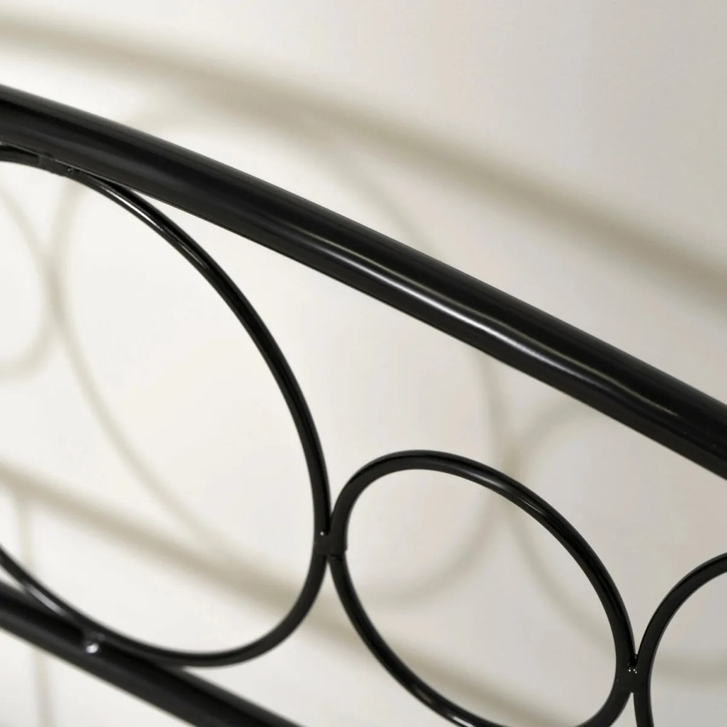 Fekete fém ágykeret 120x200 cm GRIFFIN