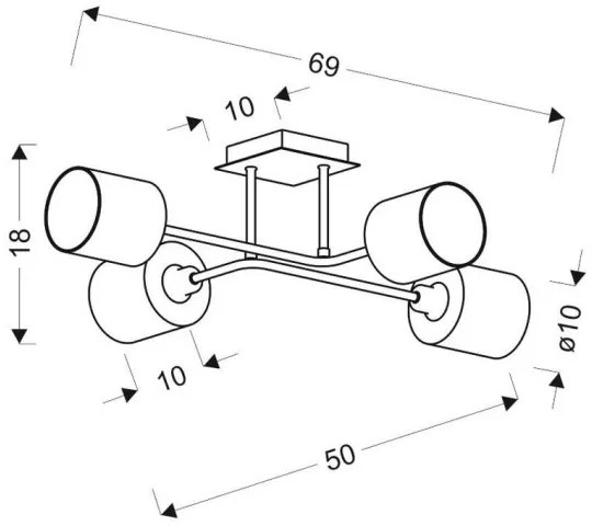 Csillár SAX 4xE14/40W/230V