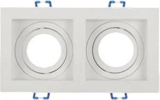 UNIVERSO Süllyesztett spot lámpa 2xGU10 foglalat nélkül IP20 Fehér 100x186x38mm kivágás:175x90mm10