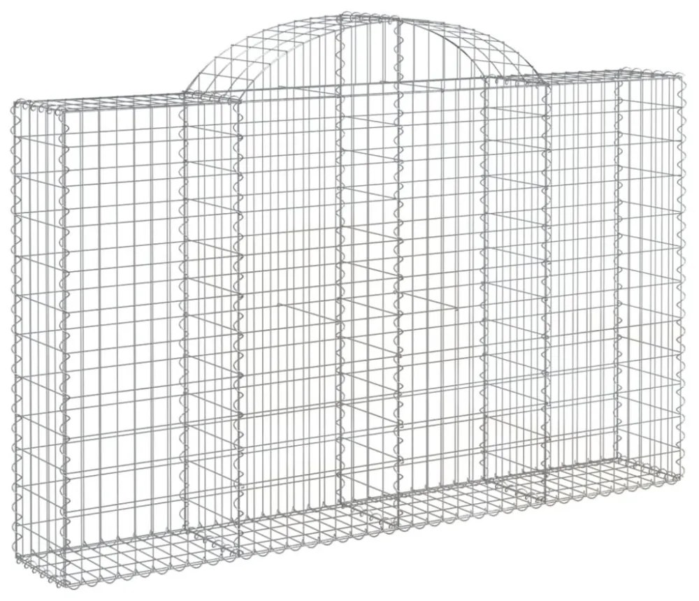 6 db íves horganyzott vas gabion kosár 200x30x120/140 cm
