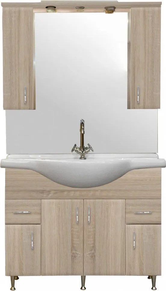 Bianca Plus 105 komplett fürdőszobabútor, sonoma tölgy színben