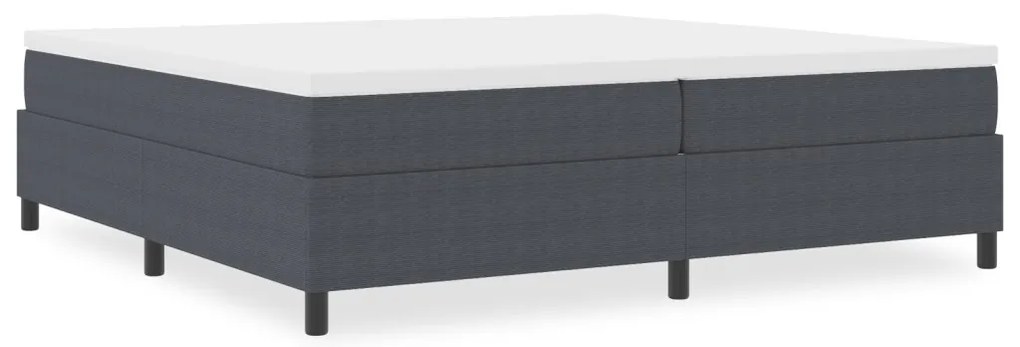 Boxspring Ágy Sötétszürke 200x200 cm Kordbársony