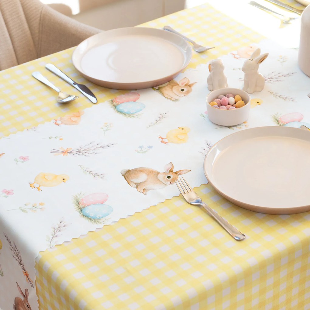 Goldea húsvéti teflonos asztali futó - vidám húsvét 35x180 cm