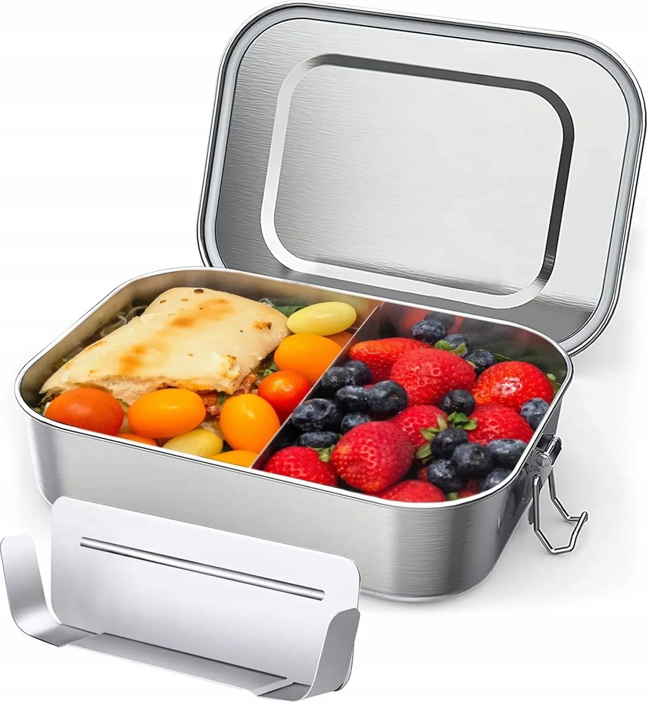 Új Rozsdamentes acél uzsonnás doboz 304 Uzsonnás doboz rekesszel