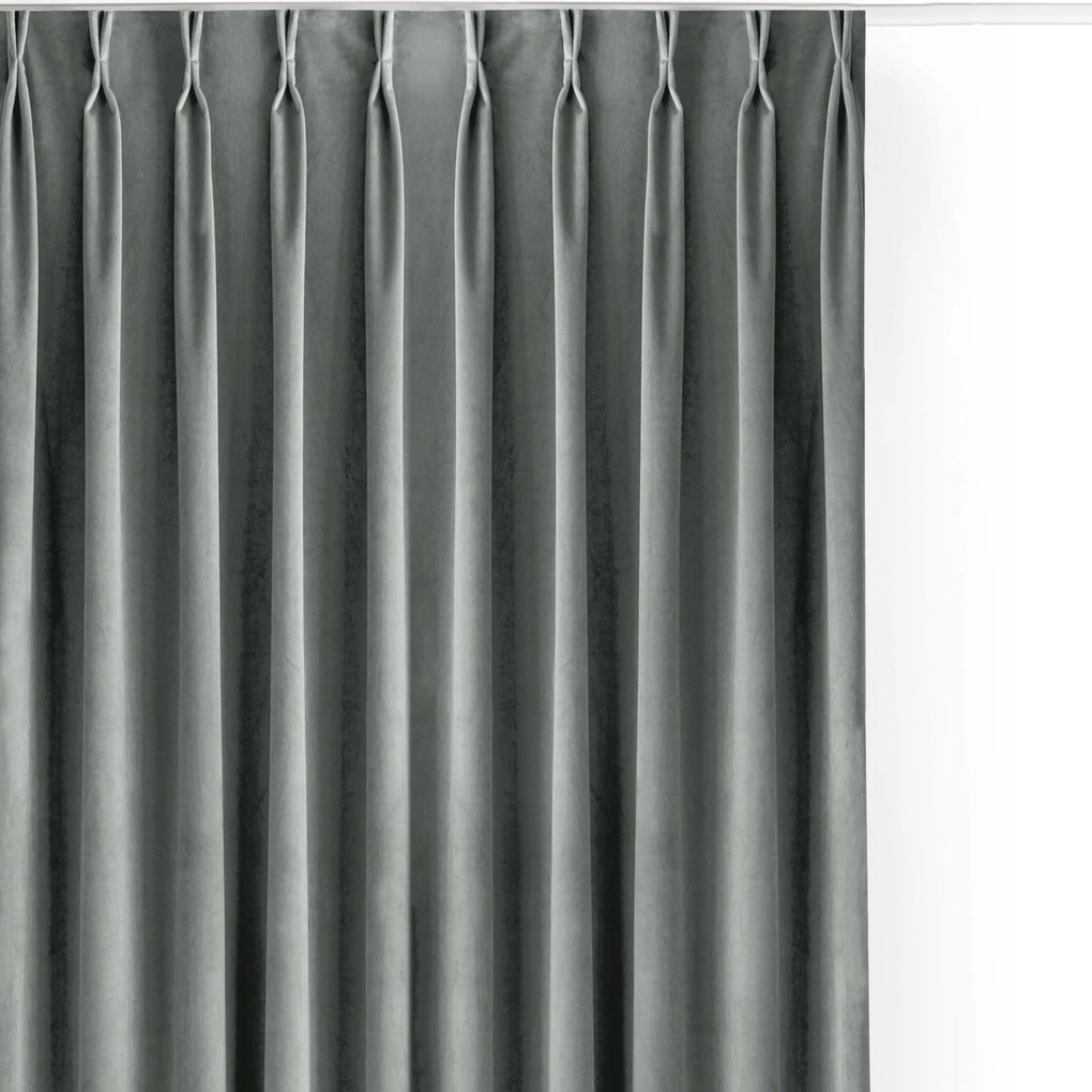 Filumi Sima flexibilis velúr függöny étkezőbe Világosszürke 530x225