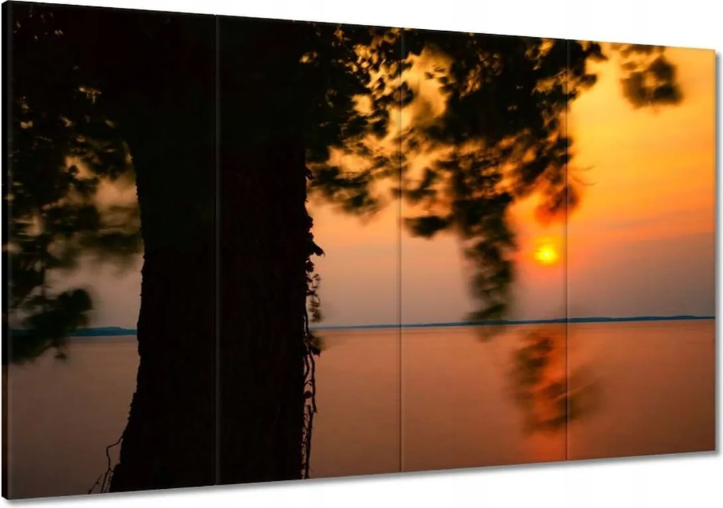 Vászonkép 120x80 Fa Napnyugta