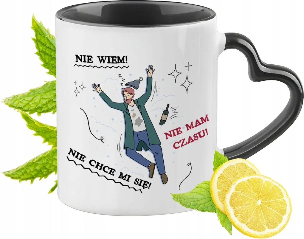 Vicces Bögre Fekete Szív Alakú Füllel Ajándék