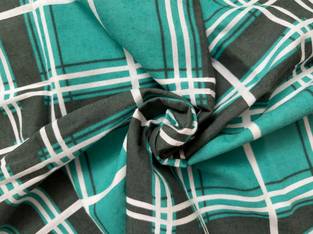 Flanel ágyneműhuzat KOCKA zöld Ágyneműhuzat mérete: 2 db 70 x 90 cm | 200 x 220 cm