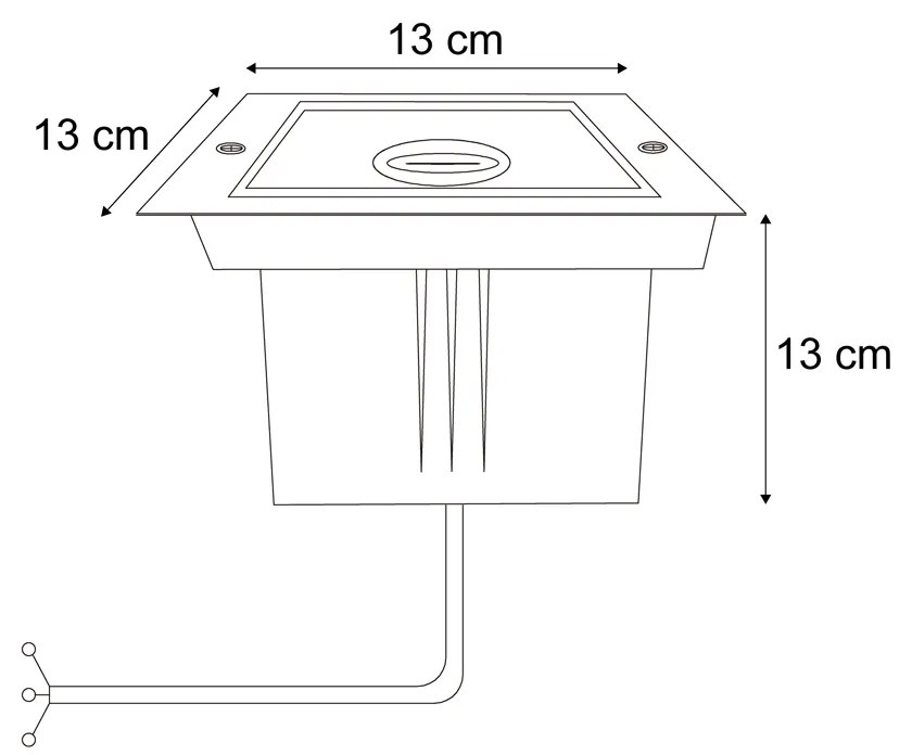 Modern földbe süllyeszthető spotlámpa bézs GU10 50mm forgatható és dönthető IP65 - Oneon