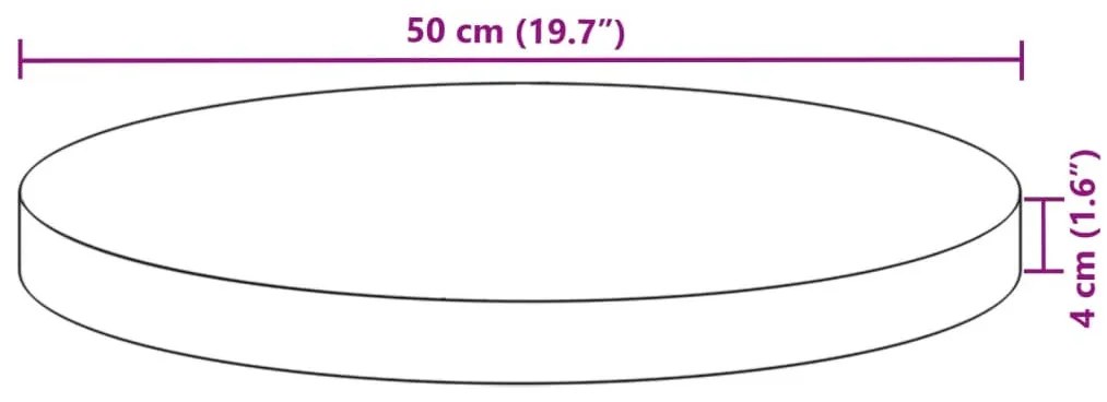 kerek tömör akácfa asztallap Ø50 x 4 cm