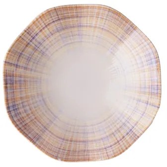 24 darabos étkészlet, narancssárga/kék, porcelán