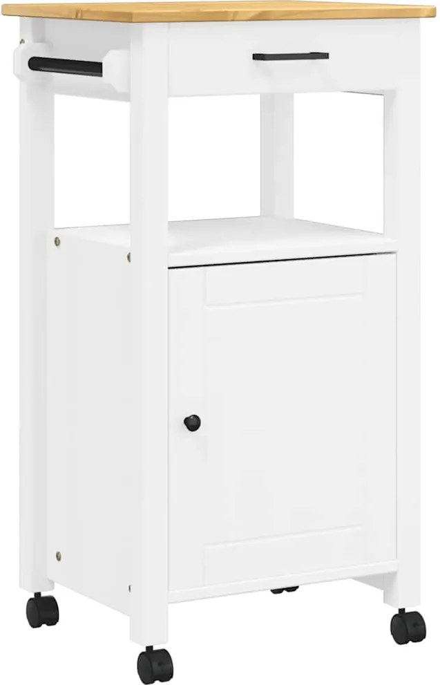 vidaXL MONZA tömör fenyőfa konyhai kocsi 48 x 40 x 88,5 cm