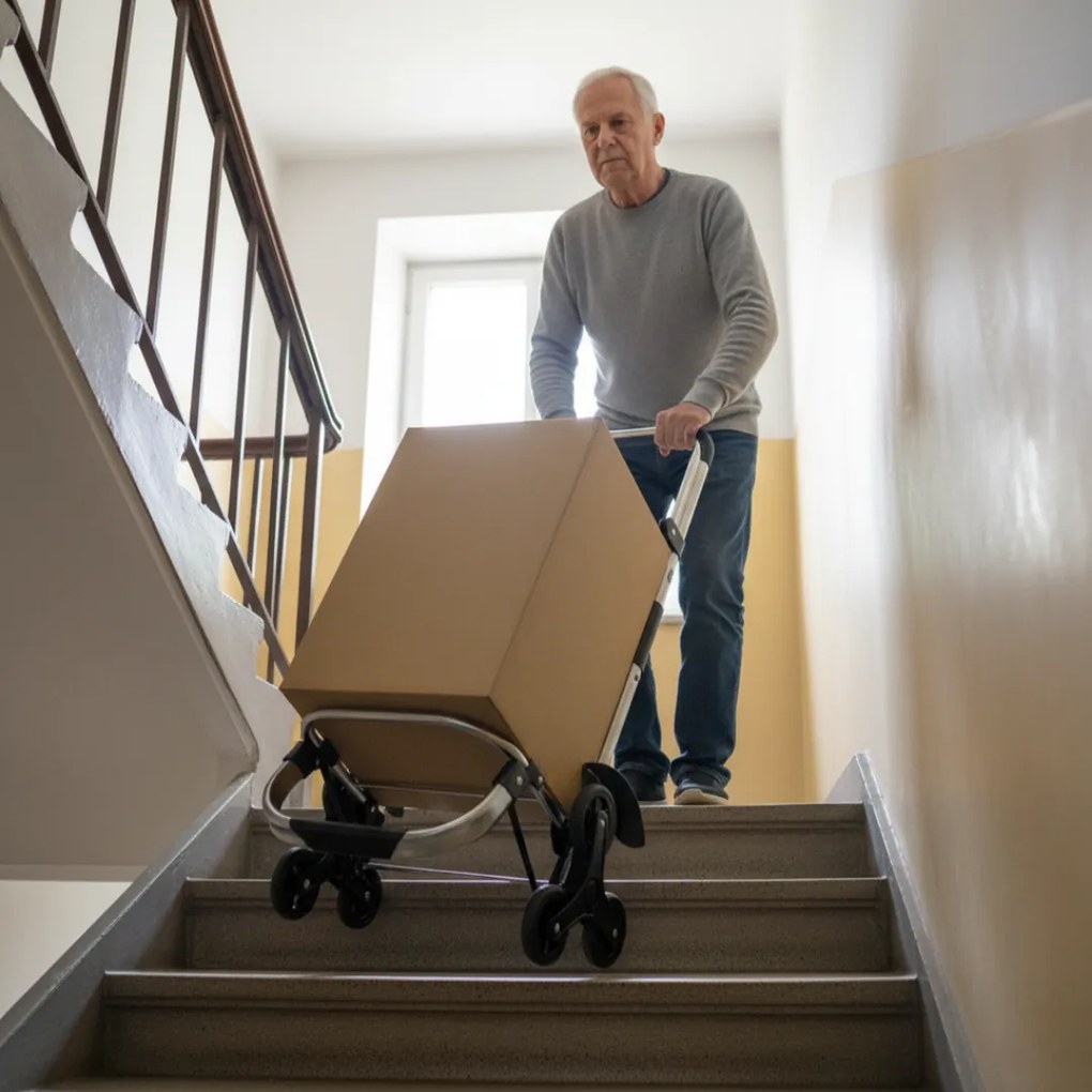 COMFORT bevásárlótáska lépcsőjáró kerekekkel, 50l, szürke Jurhan