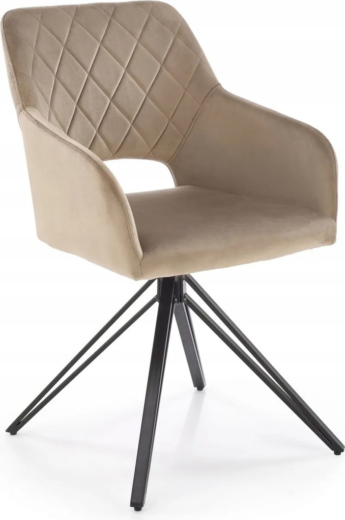 Kárpitozott velúr forgószék bézs fésülködőasztalhoz, nappaliba K535