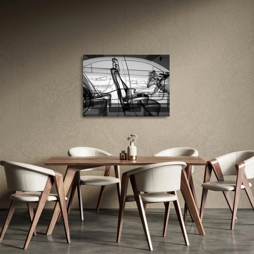 Kép - 3D-s autómodell (üvegen) (70x50 cm)