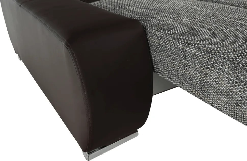 Sarokülőgarnitúra, barna/szürkésbarna melír, TRAMP