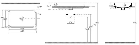 Isvea - AQUA ráültethető mosdó 60x38 cm kerámia/fehér