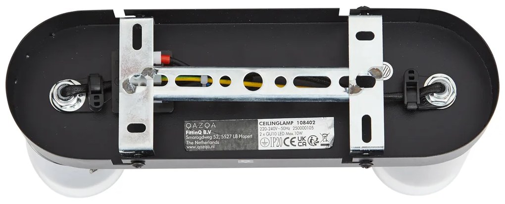 Modern mennyezeti spotlámpa gunmetal színben, 2 lámpás, forgatható és állítható - Drain