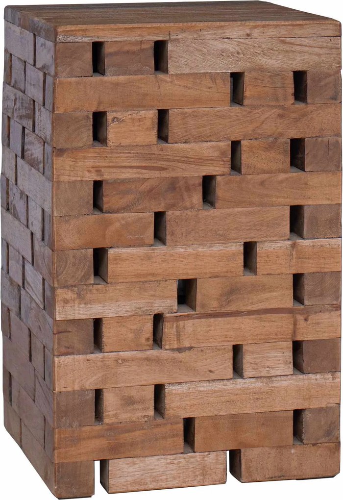 vidaXL Zsámoly Természetes 29 x 29 x 48 cm Tömör újrahasznosított fa