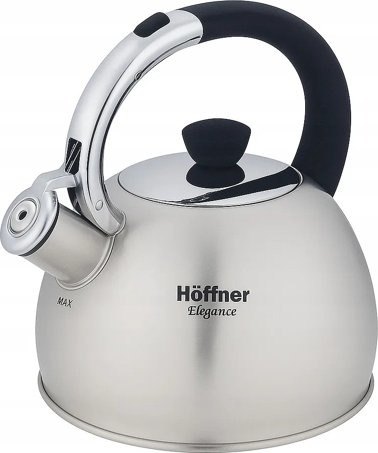 Acél Vízforraló Síppal Ezüst Kicsi Könnyű 2L Hoffner Elegance