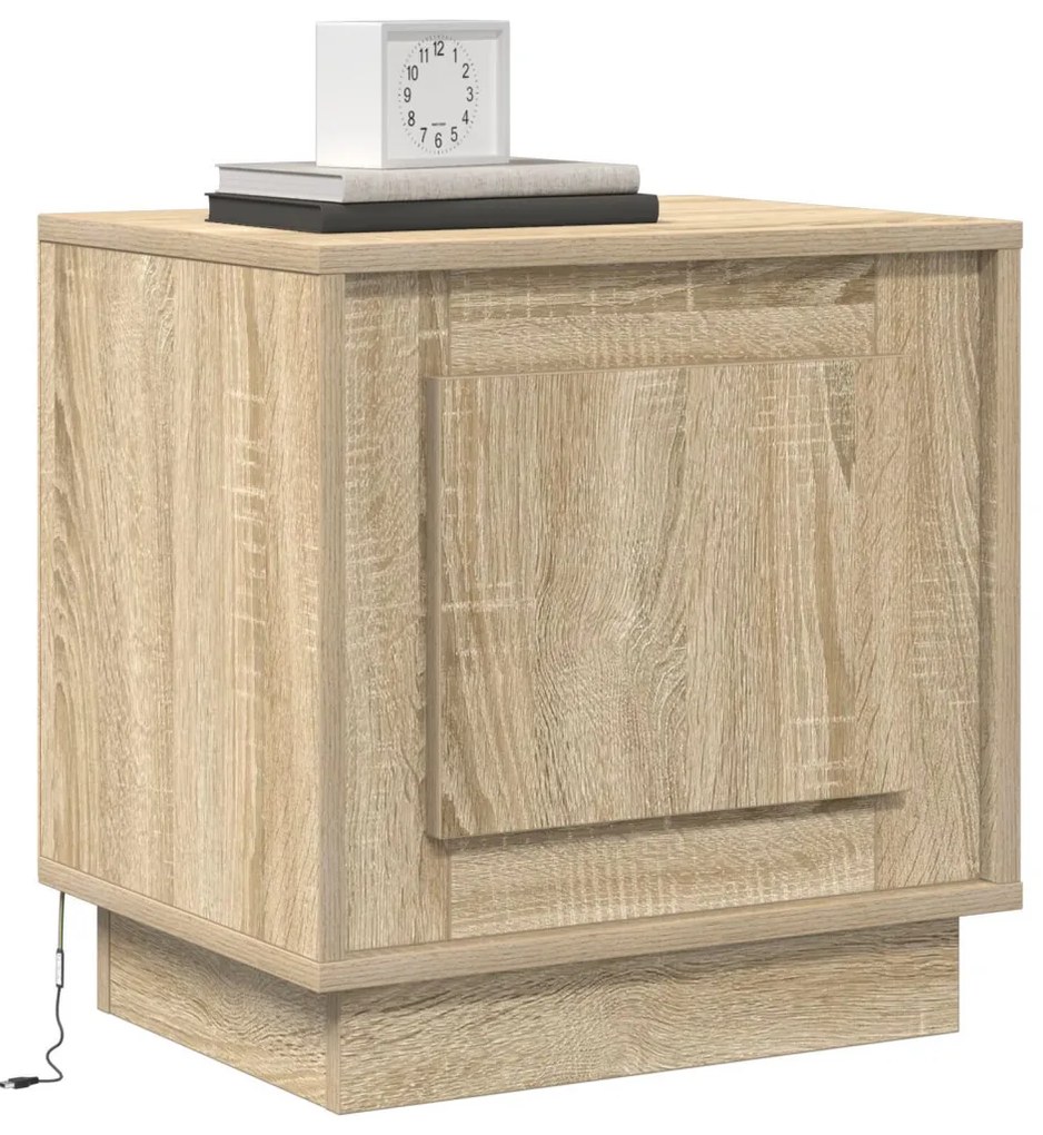 Éjjeli szekrények LED világítással 2 db Sonoma tölgy 44x34,5x45 cm