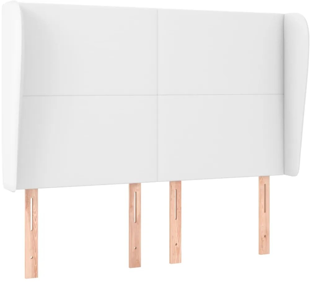 fehér műbőr fejtámla szárnyakkal 147x23x118/128 cm