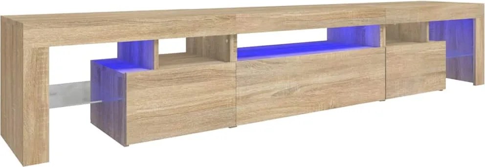 vidaXL sonoma tölgy színű TV-szekrény LED-lámpákkal 215x36,5x40 cm