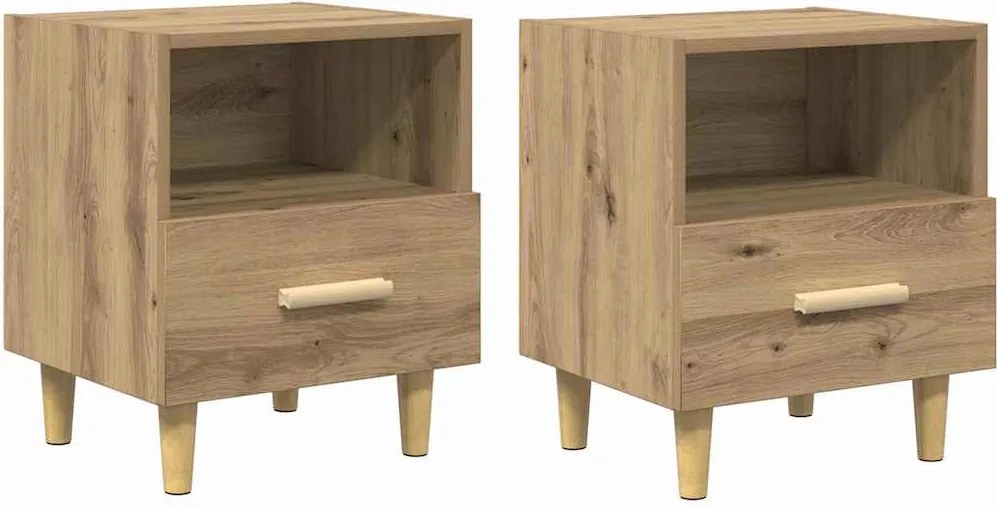 vidaXL Éjjeliszekrény 2 pcs Artisan tölgy 40 x 35 x 47 cm Faanyag