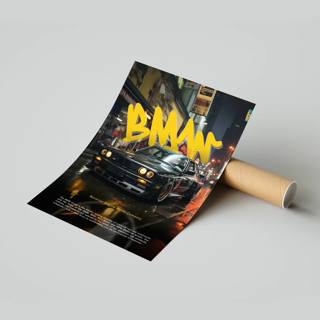 Poszter Bmw E30 M3 Autó-Motor 20x30 cm Ajándék ötlet