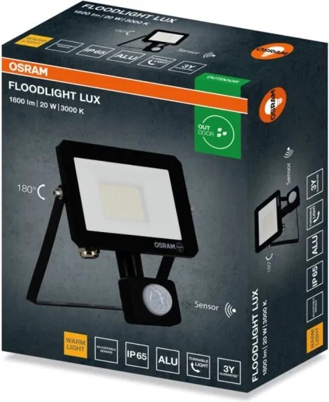 Osram - FLOODLIGHT LED reflektor érzékelővel 20W/230V 3000K IP65