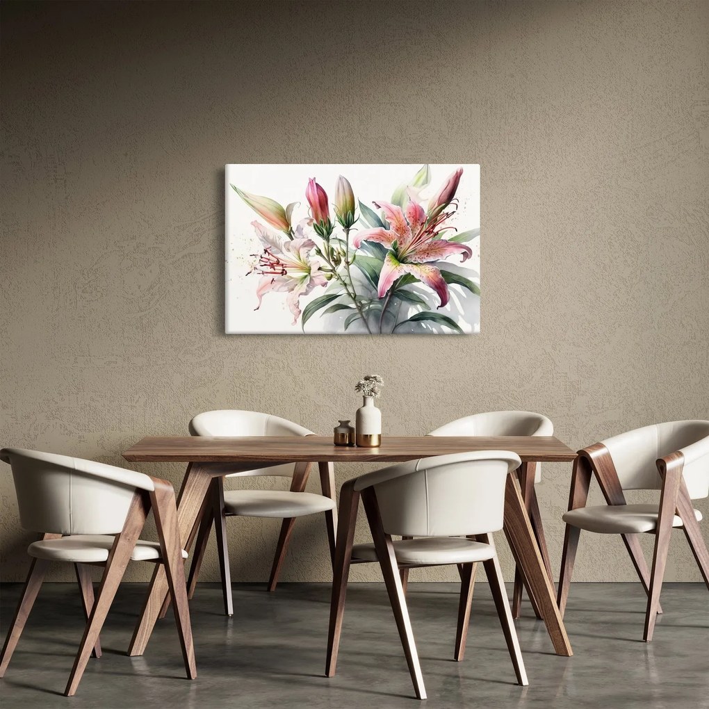 Kép - Liliomok, illusztrációk (90x60 cm)