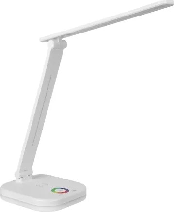 LED RGBW dimmelhető asztali lámpa vezeték nélküli töltéssel, 7W LED/5V USB, fehér