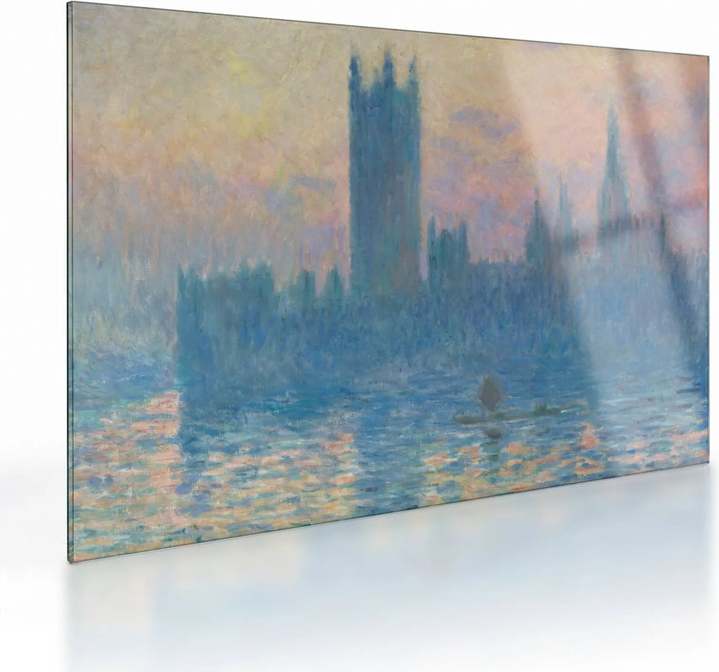 Üveg kép - Claude Monet, The Houses of Parliament, Sunset, reprodukciók (70x50 cm)