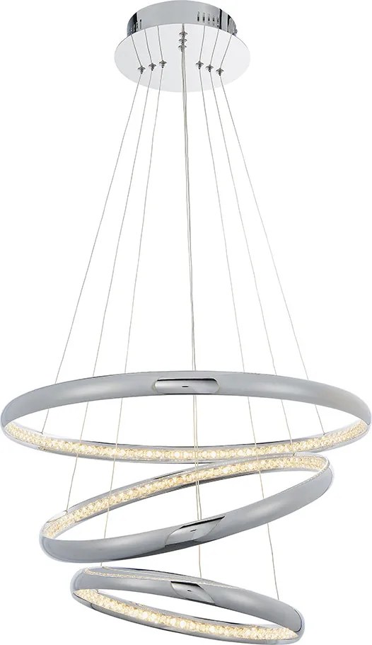 ENDON 90292 OAZIS Modern Led Függesztett Lámpa Króm, Átlátszó LED IP20