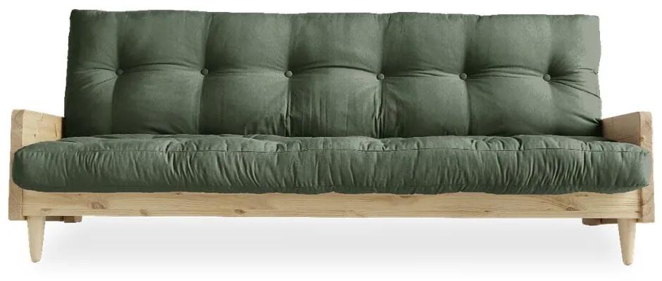 Indie Natural/Olive Green zöld kinyitható kanapé - Karup Design